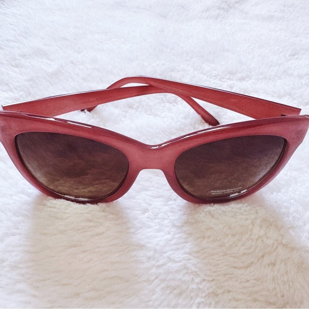 Mina Burgundy Brown Chic Sunglasses - Picture 6 of 12